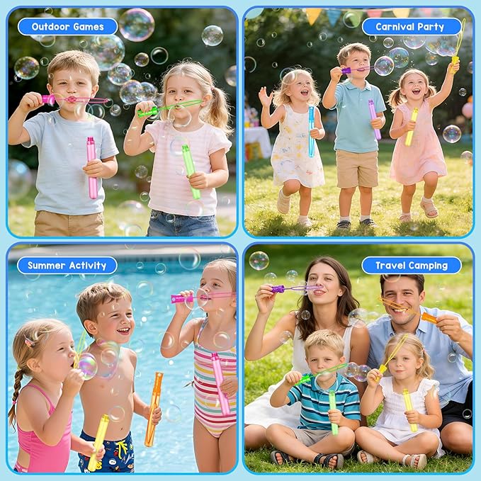 72PCS Bubble Wands for Kids,Bulk Bubble Wand for Kids Party Favor, Bubble Maker for Party Favor,Birthday,Goodie Bags, Wedding, Carnival Prizes, Summer Outdoor Toy Gifts, Assortment 6 Colors
