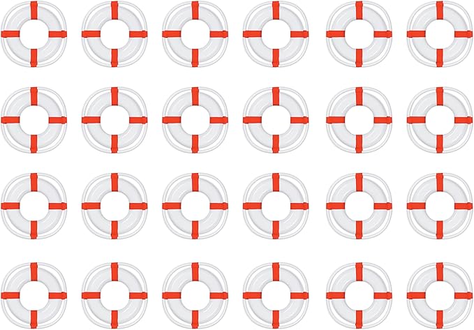 Beistle 24 Piece Novelty Plastic Life Preservers Nautical Decorations Beach Theme Summer Luau Party Supplies
