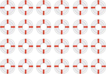Beistle 24 Piece Novelty Plastic Life Preservers Nautical Decorations Beach Theme Summer Luau Party Supplies