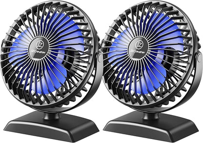JZCreater USB Desk Fan, 2Pack USB Fan, 360 Rotation Desktop Fan with 3 Speed, Table Personal Cooling Fan, Quiet Mini Desk Fan, USB Powered, Small Fan for Home Office Bedroom Car Travel, Pink