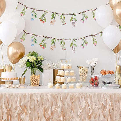 3set Flower Plastic Banner Wildflower Garland for Party Supplies Home Decorations