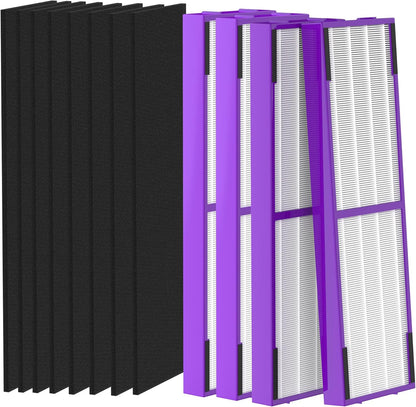 4 Packs FLT4850PT FLT4825 HEPA Filter b Replacement Pet Compatible with AC4825 AC4825E AC4825W AC4300 AC4800 AC4900 AC4850 Air Cleaner Purifier with 8 activated carbon pre-filters