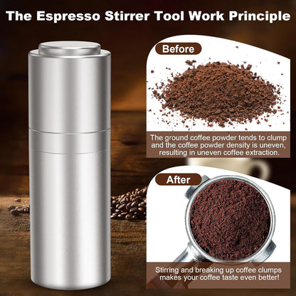 WDT Espresso Distribution Tools Espresso Stirrer Tool WDT Coffee Distributor for Barista Espresso Machine Accessories 9*0.35mm Espresso Grounds Stirrer with Extra 9 Replaceable Needles,Silver