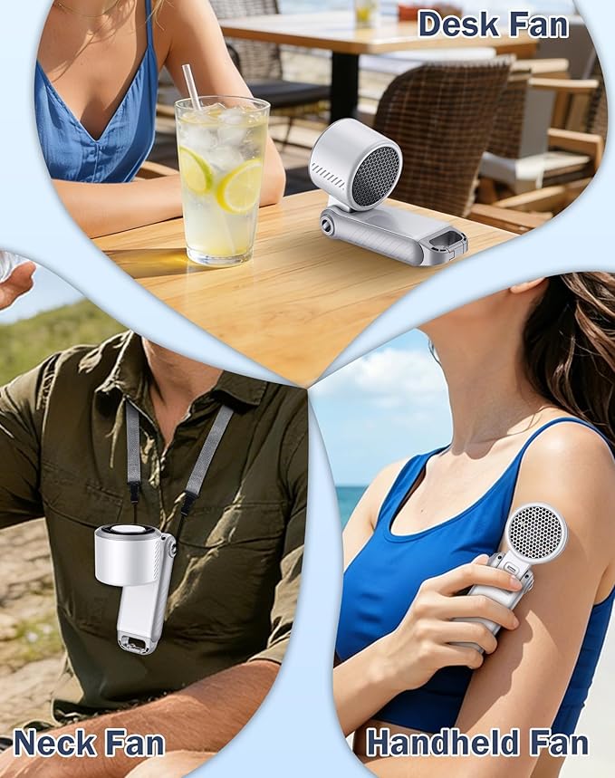 Portable Handheld Fan with Cooling Ice Function, Rechargeable Mini Personal Fan, 5 Speeds Strong Wind, Quiet USB Travel Fan for Outdoor, Office, Summer Heat