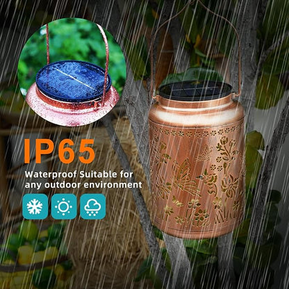 Mothers Day Gifts Butterfly Solar Lanterns Outdoor Waterproof, 14.6'' Large Solar Lamps, Upgraded 2000mAH Battery, Metal Birthday Gifts for Women Mom Grandma, Garden Yard Patio Decor