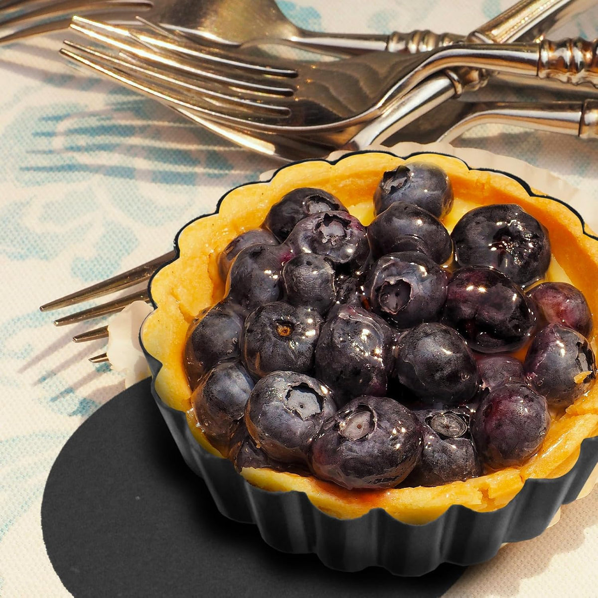 6 Pack Mini Tart Pans 4 Inch with Removable Bottom Round Non-stick Deep Quiche Pan, Heavy Duty Fluted Side for Pies, Egg Tart Molds for Baking