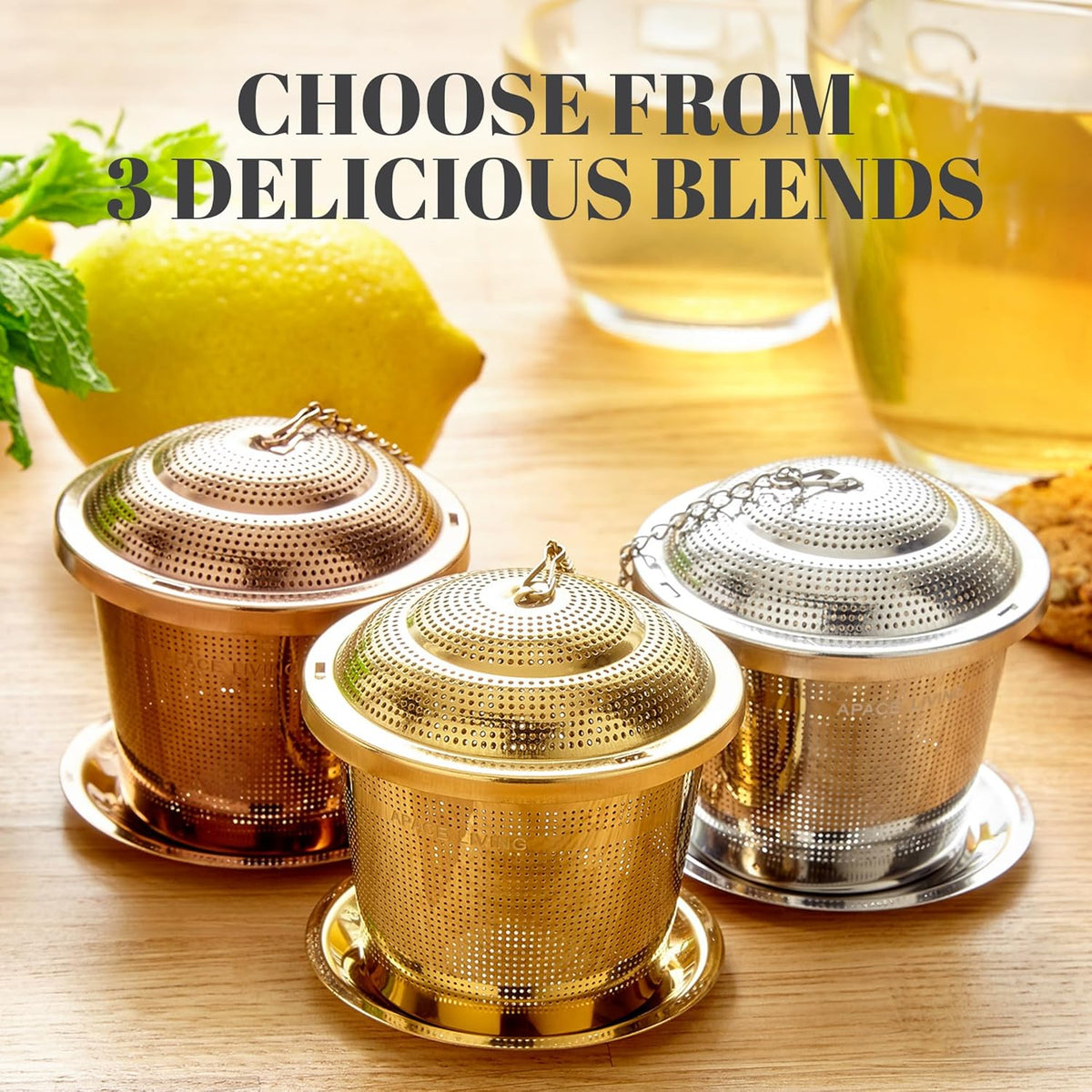 Tea Infuser (Set of 2) with Tea Scoop and Drip Dray - Ultra Fine Tea Strainer for Loose Leaf Tea