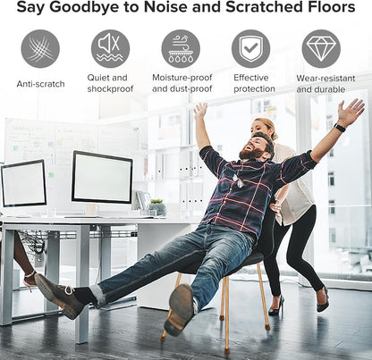 24PCS Upgraded Silicone Chair Leg Floor Protectors for Hardwood Floors, Furniture Sliders for Chair Legs, Felt Bottom Furniture Pads, Anti-Slip Round&Square Cap Covers to Scratch and Reduce Noise
