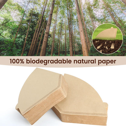 Coffee Filters 160 Count, Size 04 Cone Filters 8-12 Cup, Unbleached Disposable Natural Paper Filters