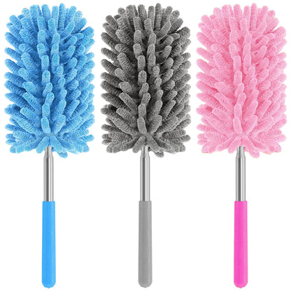 Mini Duster for Cleaning, 360° Bendable Hand Dusters with Extension Pole, Washable Small Duster for Car Interior, Office, Furniture