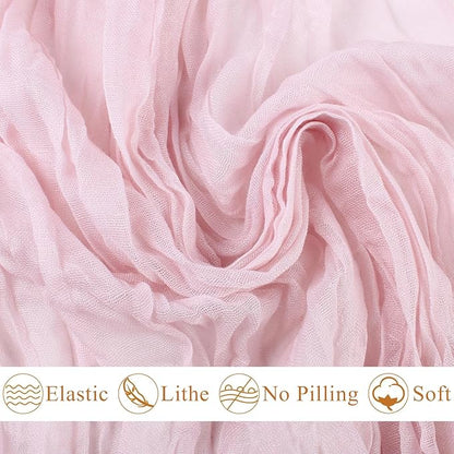 Pink Cheesecloth Table Runner 13.3FT Rustic Sheer Gauze Table Runners 157 Inch Boho Cheese Cloth Table Decorations for Wedding Party Spring Bridal Baby Shower Home Decor