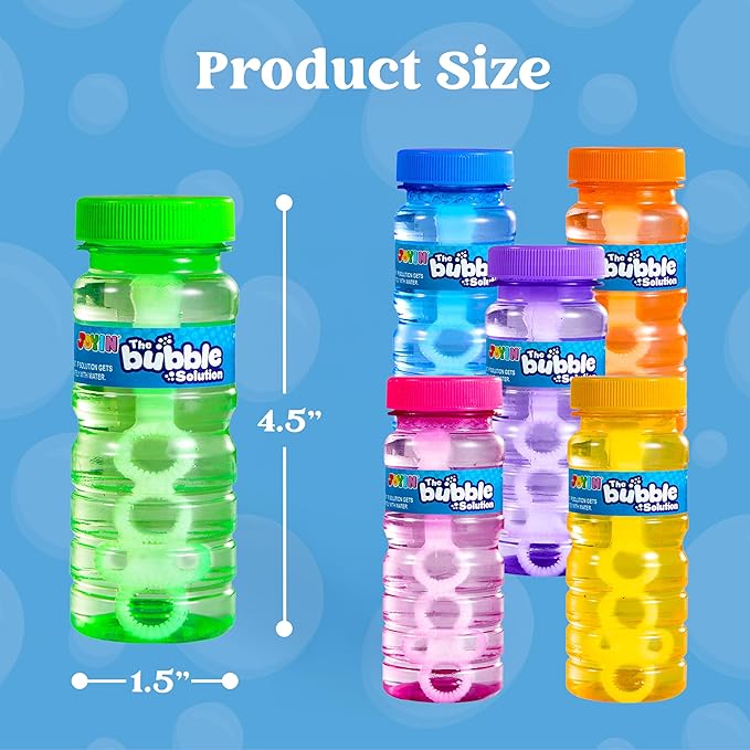 JOYIN Bubble Bottles 6/12/24/36PCS (4oz Solution), Bubbles Wand Bulk for Party Favors for Kids, Toddler Summer Outside Toys Gift for Kids (12)