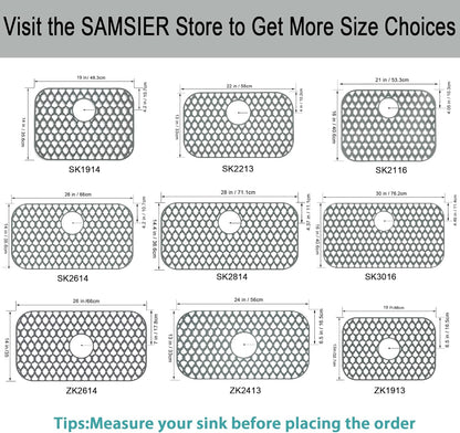 Sink Protectors for Kitchen Sink 13x11 &16x12 &19x14 &21x16 &22x13 &24x13 &26x14 &28x14 &30x16, Large Silicone Sink Mats Grid for Bottom of Farmhouse Sink (16.7”x12.5”)
