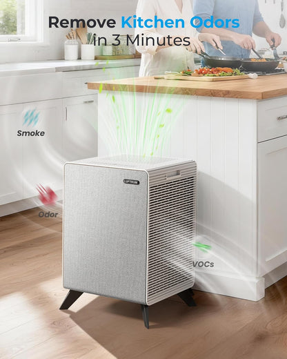 Air Purifiers for Home Large Room Up to 2250 ft² with WIFI - Remove 99% of Smoke Allergies Pet Dander Odor - Dual 3-Stage Filter of Washable Filter and True HEPA Filter with AQI, Sleep, Auto Mode