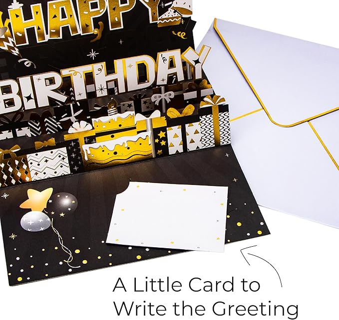 Ribbli Fireworks Musical Birthday Card and Iridescent Birthday Wrapping Paper