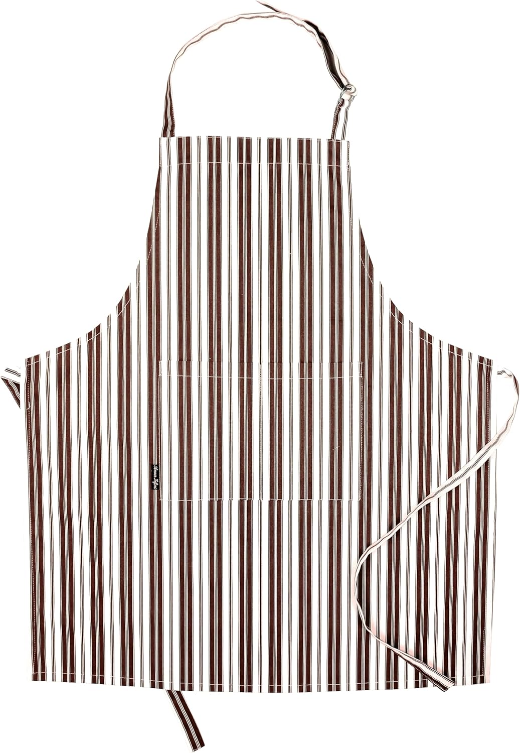 AMOUR INFINI Cotton Aprons for Women with Pockets Adjustable Strap and Waist Ties Reusable Printed Aprons for Baking, Cooking, Gardening (27.5 x 33 Inches - Brown)