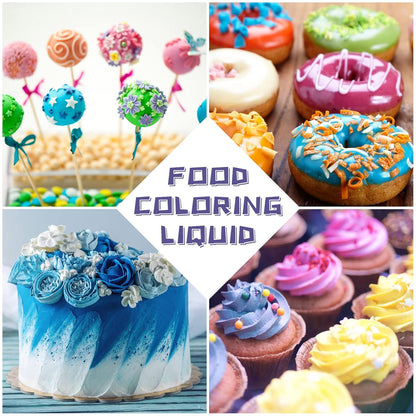 Food Coloring Liquid - ERCorArt 16 Colors Food Coloring, Food Grade Food Dye, Tasteless Food Color Set for Cake Decorating, Easter Egg, Cooking