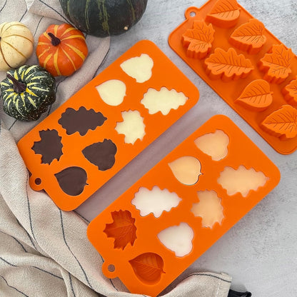 3Pack Fall Chocolate Mold.Maple Leaf Silicone Candy Mold Thanksgiving Ice Cube Molds Autumn Theme Thanksging Baking Molds for Jello Soap Candle Cake