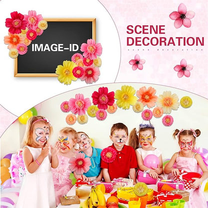 Crowye 12 Pcs Large Colorful Tissue Paper Flowers Decorations Giant Fiesta Craft Crepe Paper Flowers for Wall Decor Backdrop Mexican Wedding Birthday Carnival Party (10'' 20'',Fresh Color)