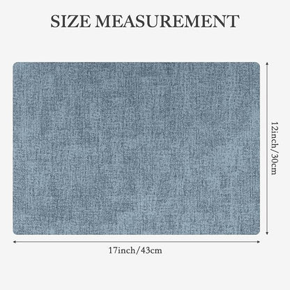 Faux Leather Heat Resistant Placemats Set of 6 – Waterproof Oilproof Wipeable Dining PU Vinyl Place Mat Easy Clean Table Mats for Kitchen/Dining/Party/Holiday, Blue