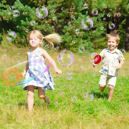 Roberly 17 PCS Big Bubble Wands Toys Set, Tray, Soft Racket, Bulk Funny Bubbles Making Toys for Kids Summer Outdoor Activities Game Birthday Party Favors