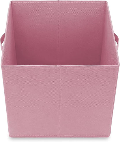 Casafield Set of 6 Collapsible Fabric Cube Storage Bins, Light Pink - 13" Foldable Cloth Baskets for Shelves, Cubby Organizers & More