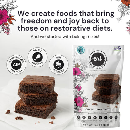 eat G.A.N.G.S.T.E.R. Chewy Choconot Brownie Mix - Allergy-Friendly Baking Mix, Grain-Free, No Dairy, Nuts, Gluten, Dairy - For Paleo & AIP Diets