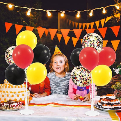 ZJDHPTY Red Yellow and Black Balloon Stand Centerpiece Table Decorations for Mouse Birthday Movie Night Party Decorations(Red yellow black set4)