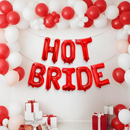 KatchOn, Red Hot Bride Balloons - 16 Inch | Bridal Shower Decorations, Bachelorette Party Favors | Red Bride Balloon for Bride To Be Decorations | Wedding Balloons, Wedding Shower, Bridal Shower Decor