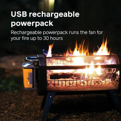 BioLite FirePit+ Smokeless Fire Pit and Grill, Charcoal and Wood Burn with Integrated Fan