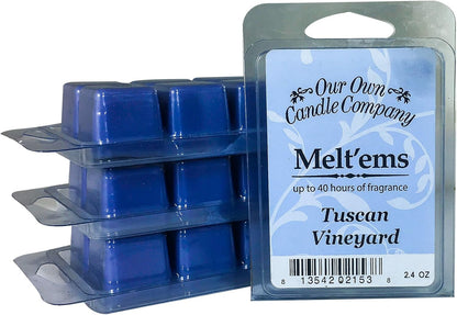 Our Own Candle Company Premium Wax Melt, Tuscan Vineyard, 6 Cubes, 2.4 oz (4 Pack)