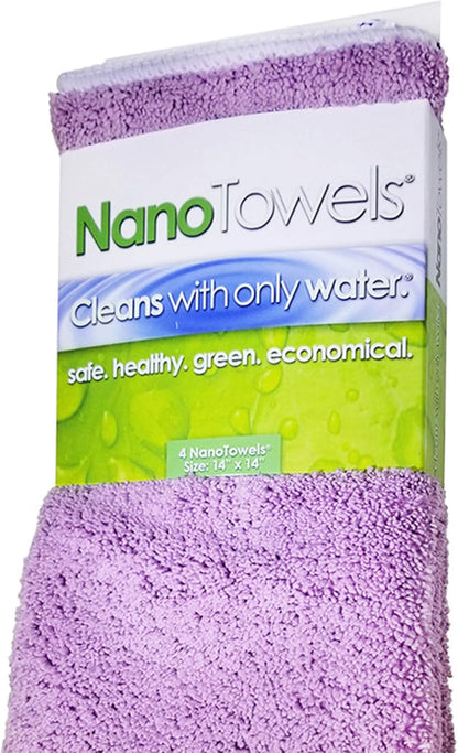 The Amazing Eco Cloth That Cleans Virtually Any Surface with Only Water. No More Paper Towels Or Toxic Chemicals. 4-Pack (14x14, Lavender)