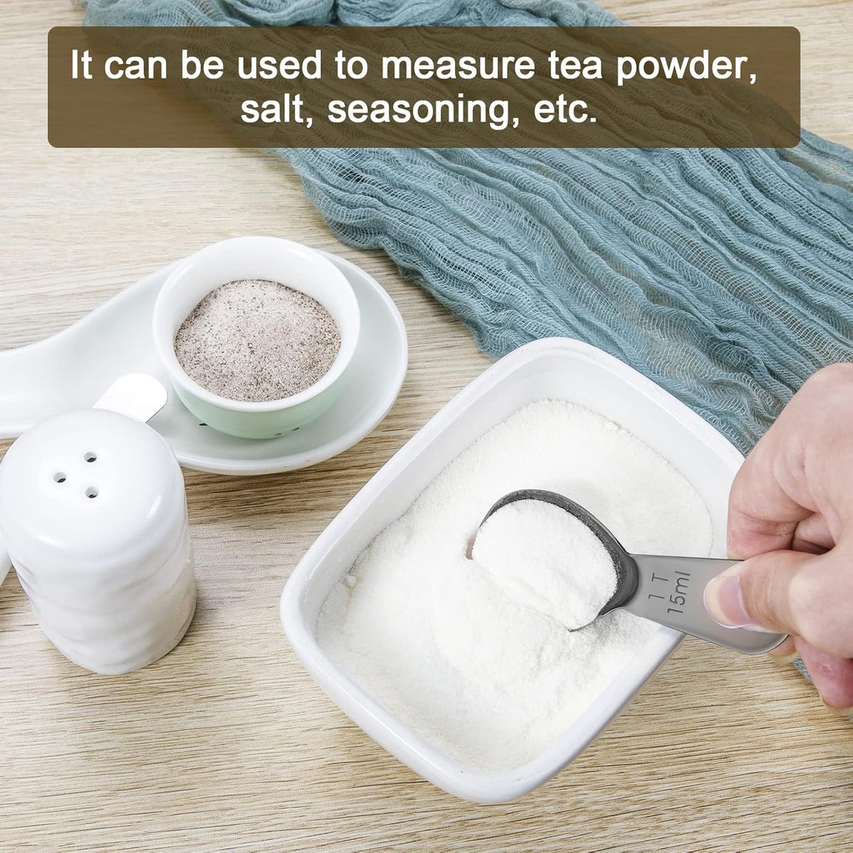 Stainless steel coffee scoop 2-piece set (1 tbsp, 2 tbsp) durable Tablespoon, ergonomic measuring spoon