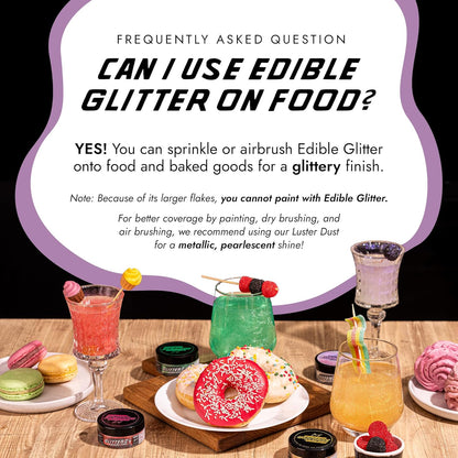 Monégasque Lavender Purple Edible Glitter for Drinks 10g – Purple Edible Glitter for Cakes & Cocktails – Halloween Cocktail Drink Shimmer
