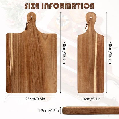 12 Pack Acacia Wood Cutting Board,Bulk Charcuterie Boards with Handle