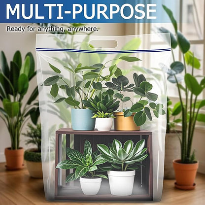 25 Gallon Jumbo Storage Bags, 3.5 Mil Thick Clear Plastic Zipper Bags with Handles, 35" x 24" Extra Large XL Heavy Duty for Home, Travel, and Moving (10 Packs)