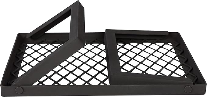 Amazon Basics Heavy-Duty Portable Camping Grill Grate for Campfire Cooking, Black