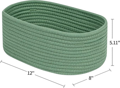 CubesLand Cube Shelf Closet Storage Baskets Bins Set 2,Woven Basket for Organizing/Storage,Long-lasting &Skin-friendly Toy Storage Basket Bin,Stylish Room Decor Basket,Cotton Rope Basket Green