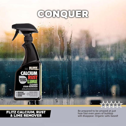 Flitz Calcium, Rust, & Lime Remover - 16oz Bottle of USA-Made Limescale Remover for Toilets, Showers, and More - Powerful Spray that Instantly Eliminates Tarnish, Grease, and Other Grime (6 Pack)