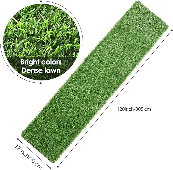 Ruisita Artificial Grass Table Runners 12 x 120 Inch Synthetic Grass Table Runners Grass Rug Table Decorations for Spring Summer, Wedding, Baby Shower, Party Decor