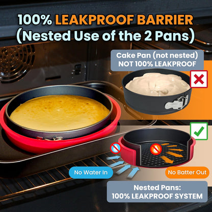 Spring Form Pan for Cheesecake, 9 Inch with Leakproof Silicone Sleeve