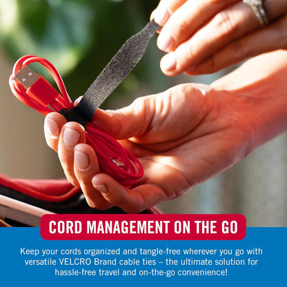 VELCRO Brand Reusable Cable Ties, 100 Pack 6 Inch Cable Management Ties, Cord Wraps for Electrical Cords, Black