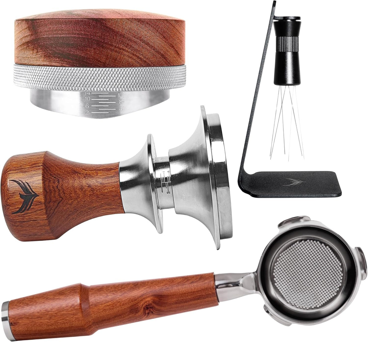 54mm Breville Espresso Machine Accessories Tamper Set Must Have Tools Kit/Bottomless Portafilter,54mm Calibrated Espresso Tamper, WDT, Espresso Distribution Tool 4pcs