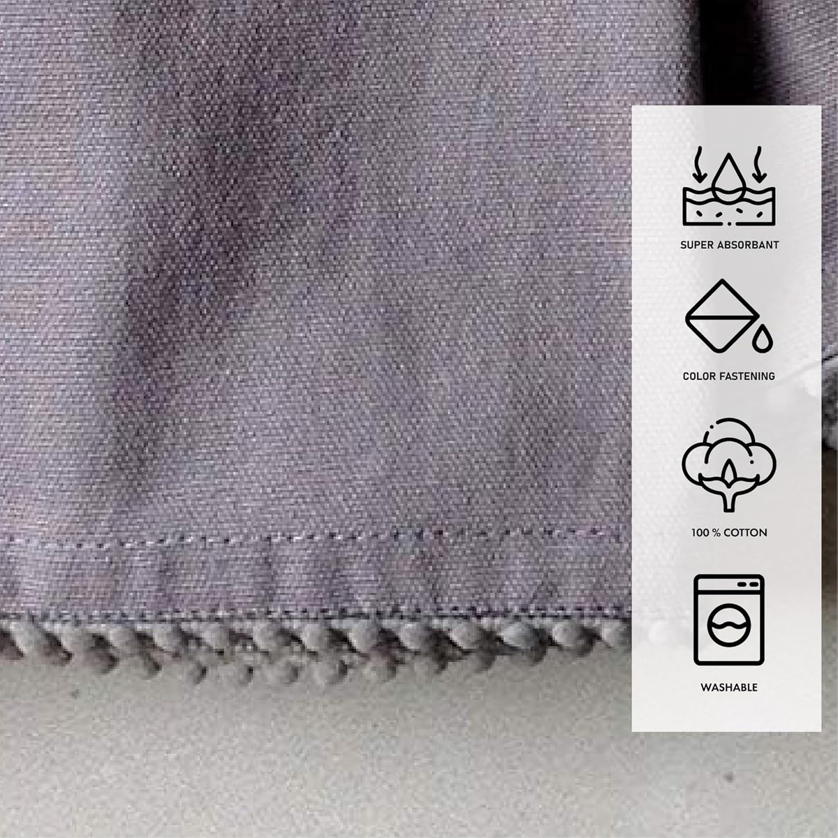 Taran Living Hand Towels 100% Cotton Solid Kitchen Dish Cloths 18"x 28", Grey, Pack of 6 Decor Kitchen Hand Towel Reusuable Dish Towel for Cleaning &