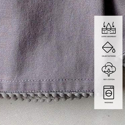 Taran Living Hand Towels 100% Cotton Solid Kitchen Dish Cloths 18"x 28", Grey, Pack of 6 Decor Kitchen Hand Towel Reusuable Dish Towel for Cleaning &
