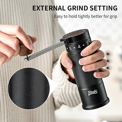 Bincoo Foldable Manual Coffee Grinder with External Adjustable Setting,Coffee Bean Grinder with Portable Storage Bag
