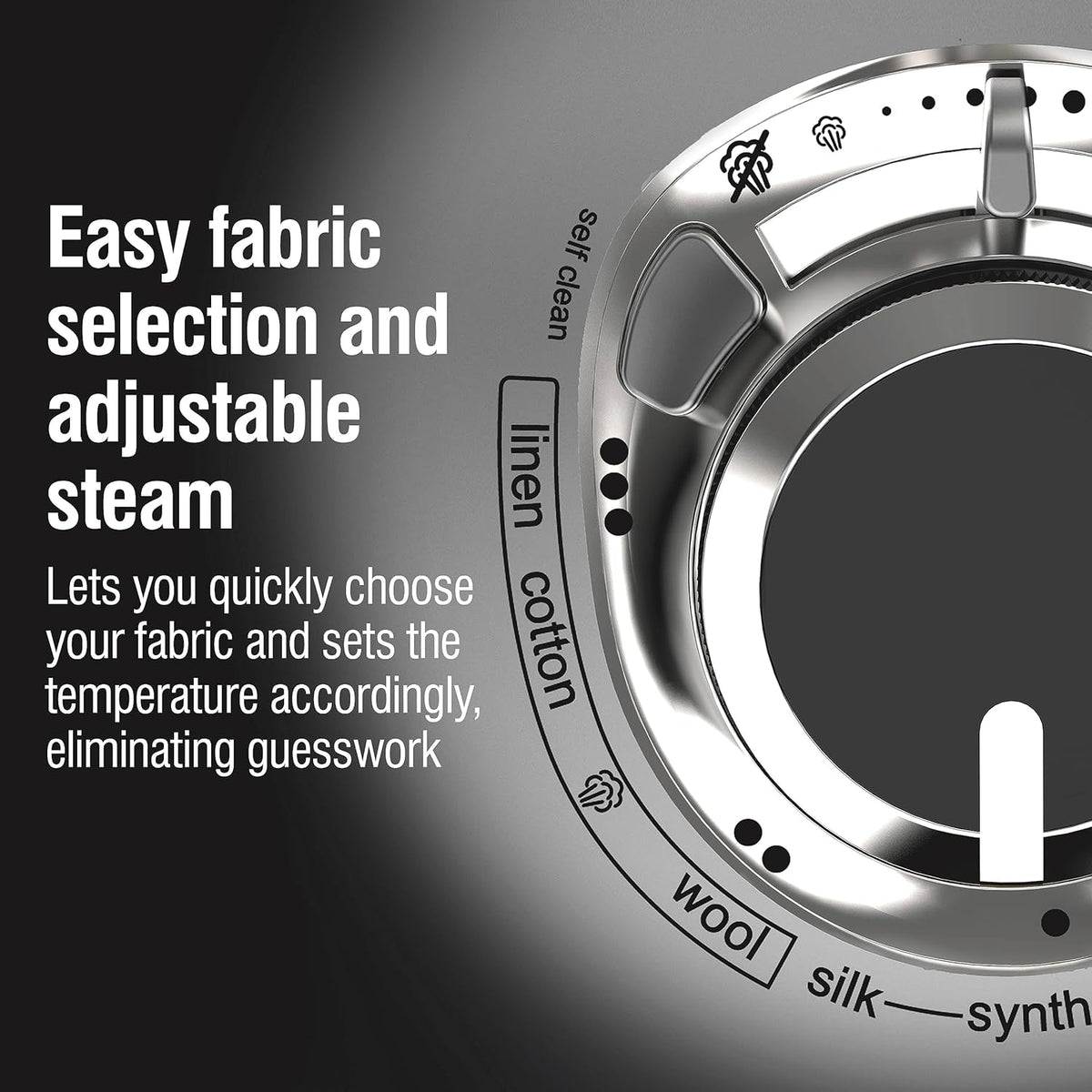 CHI Steam Iron for Clothes with 8’ Retractable Cord, 1700 Watts, 3-Way Auto Shutoff, 400+ Holes, Professional Grade, Temperature Control Dial, Titanium Infused Ceramic Soleplate, Black/Chrome (13109)
