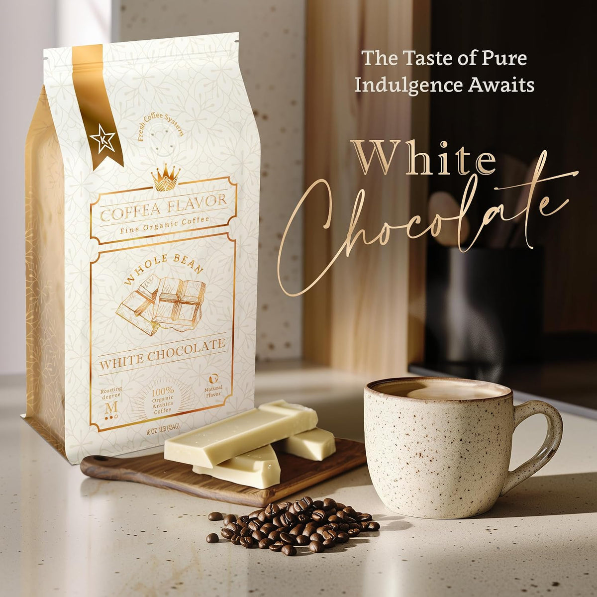 Organic Ground Coffee Medium Roast (16oz) - White Chocolate Flavored