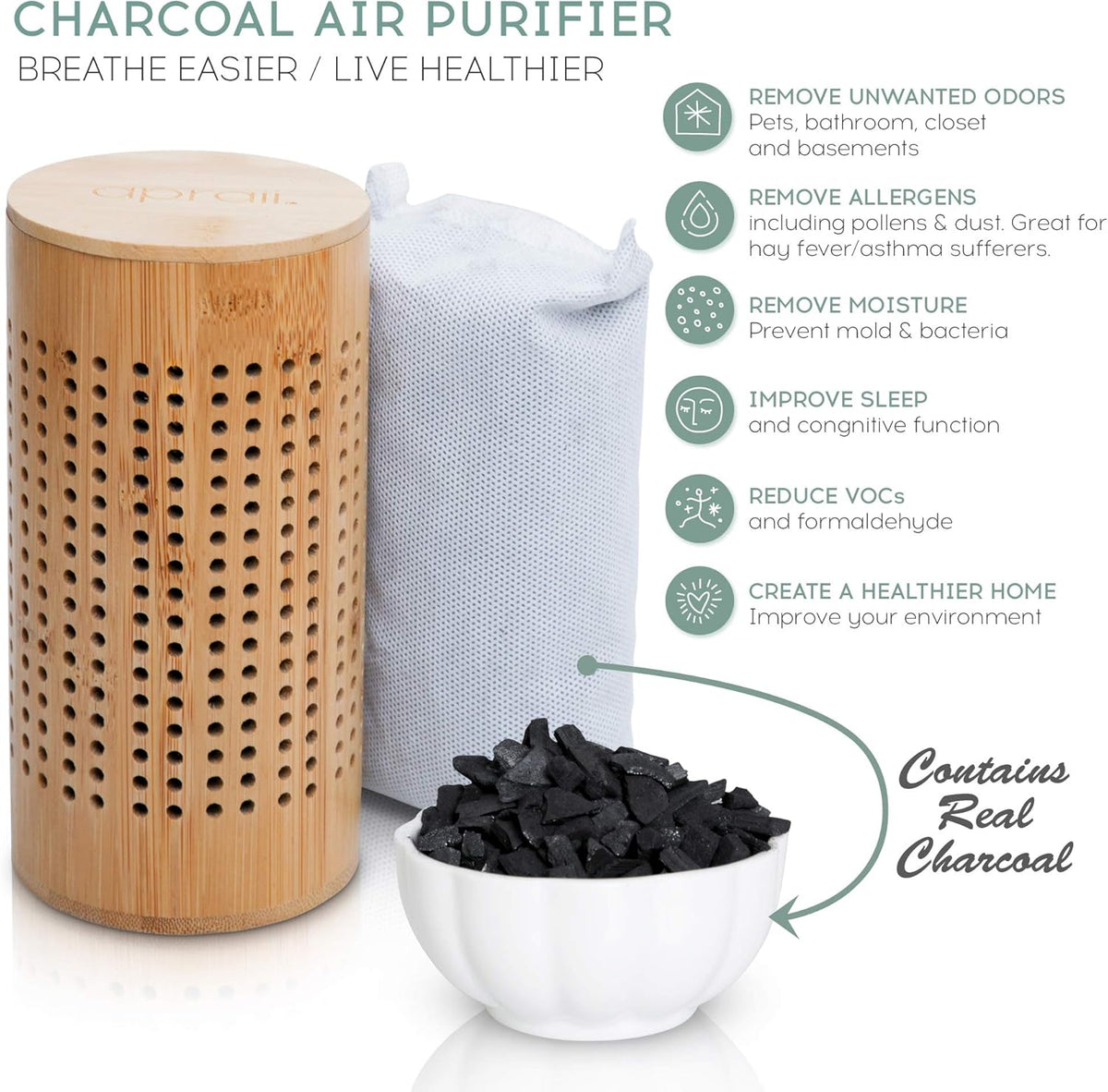 Activated Charcoal Bags - Odor Eliminator for Home - Air Purifying Bags - Bamboo Charcoal - Moisture Absorber - Closest Freshener