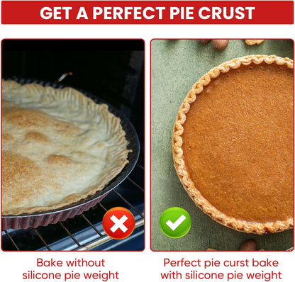 Pie Weights for Blind Baking 10" Tart Pan,Silicone Pie Weight for Baking Crust,Reusable Pies Crust Weights – for Pies/Tart/Quich– Food-Safe